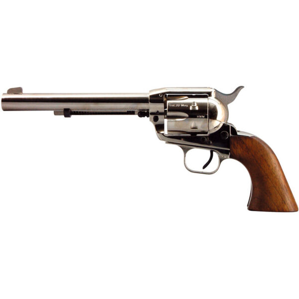 EAA Bounty Hunter Revolver Single Action Army .22 LR/.22 WMR 6.75" Barrel 6 Rounds Alloy Nickel Walnut