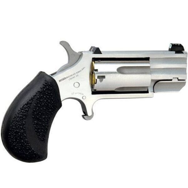 NAA Pug Single Action Revolver .22 Magnum 1" Barrel 5 Rounds Night Sights Rubber Grips Stainless Steel NAA-PUG-T