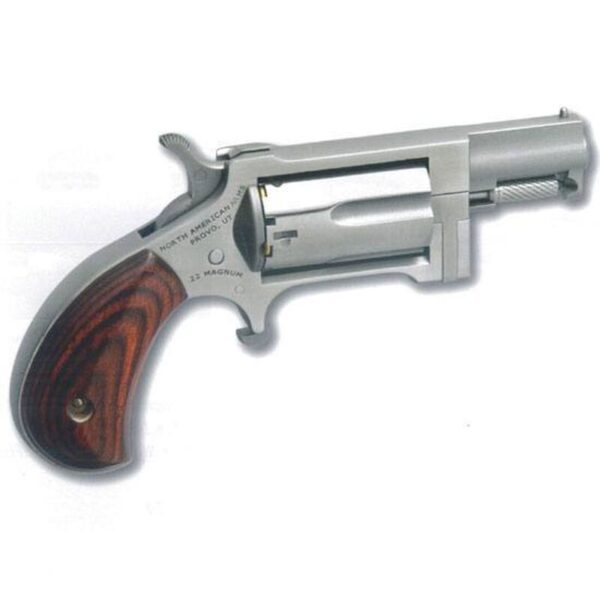 North American Arms Sidewinder Single Action Revolver .22 WMR 1" Barrel 5 Rounds Wood Grips Stainless Finish NAA-SW