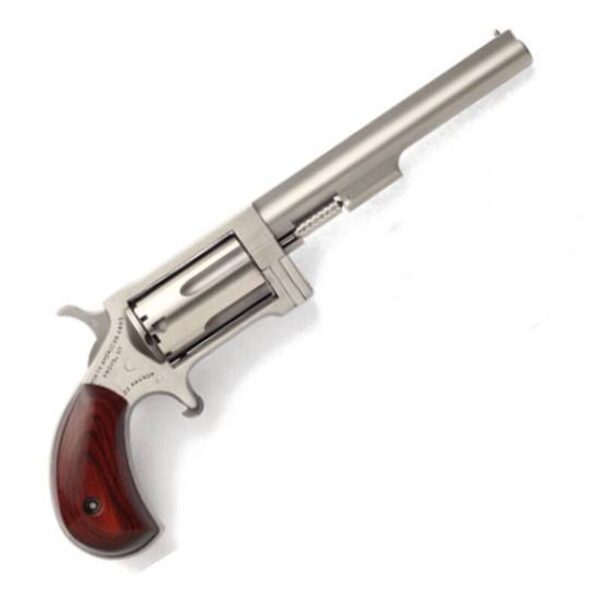 North American Arms Sidewinder Single Action Revolver .22 WMR 4" Barrel 5 Rounds Wood Grips Stainless Finish NAA-SW4