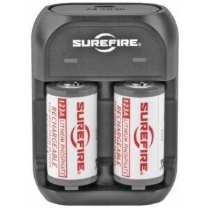 Surefire CR123A Lithium Rechargeable Battery 2 Pack With Charger