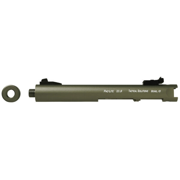 Tactical Solutions Pac-Lite 4.5" Threaded Barrel .22 Long Rifle Ruger 22/45 and Ruger Mark Series Pistols OD Green Finish