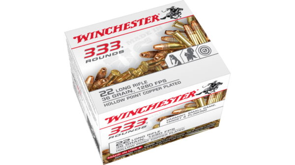 Winchester 333 .22 Long Rifle 36 grain Copper Plated Hollow Point Rimfire Ammunition 500 RDS - Image 2